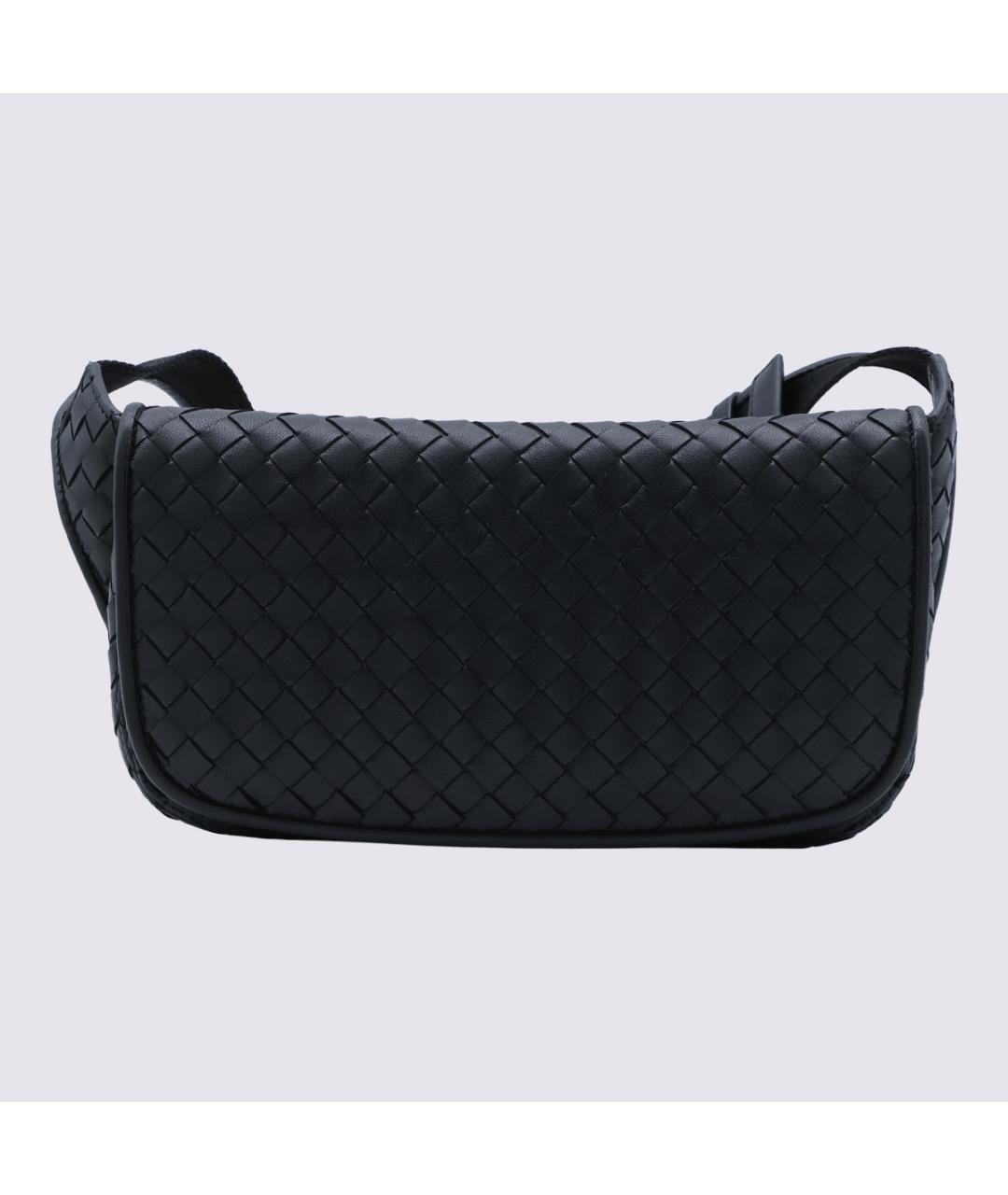 BOTTEGA VENETA Черная кожаная сумка на плечо, фото 2