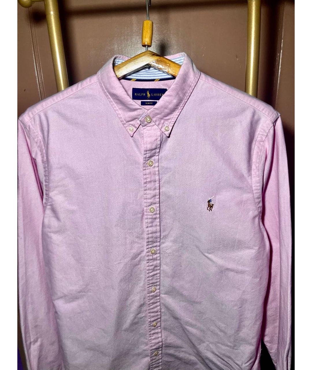 POLO RALPH LAUREN Розовая хлопковая классическая рубашка, фото 4