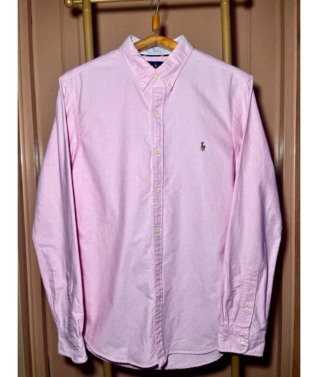 POLO RALPH LAUREN Розовая хлопковая классическая рубашка, фото 8