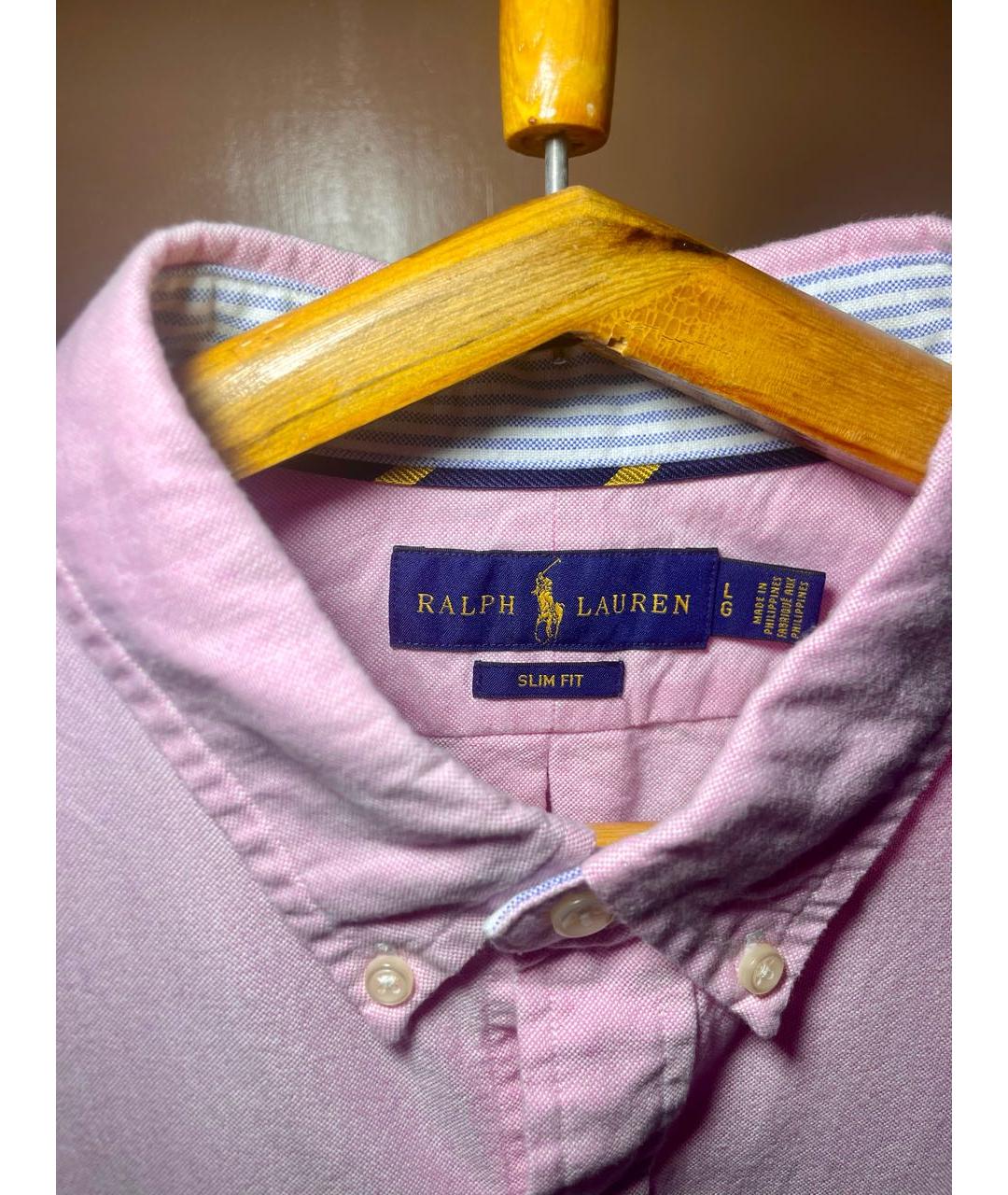 POLO RALPH LAUREN Розовая хлопковая классическая рубашка, фото 5