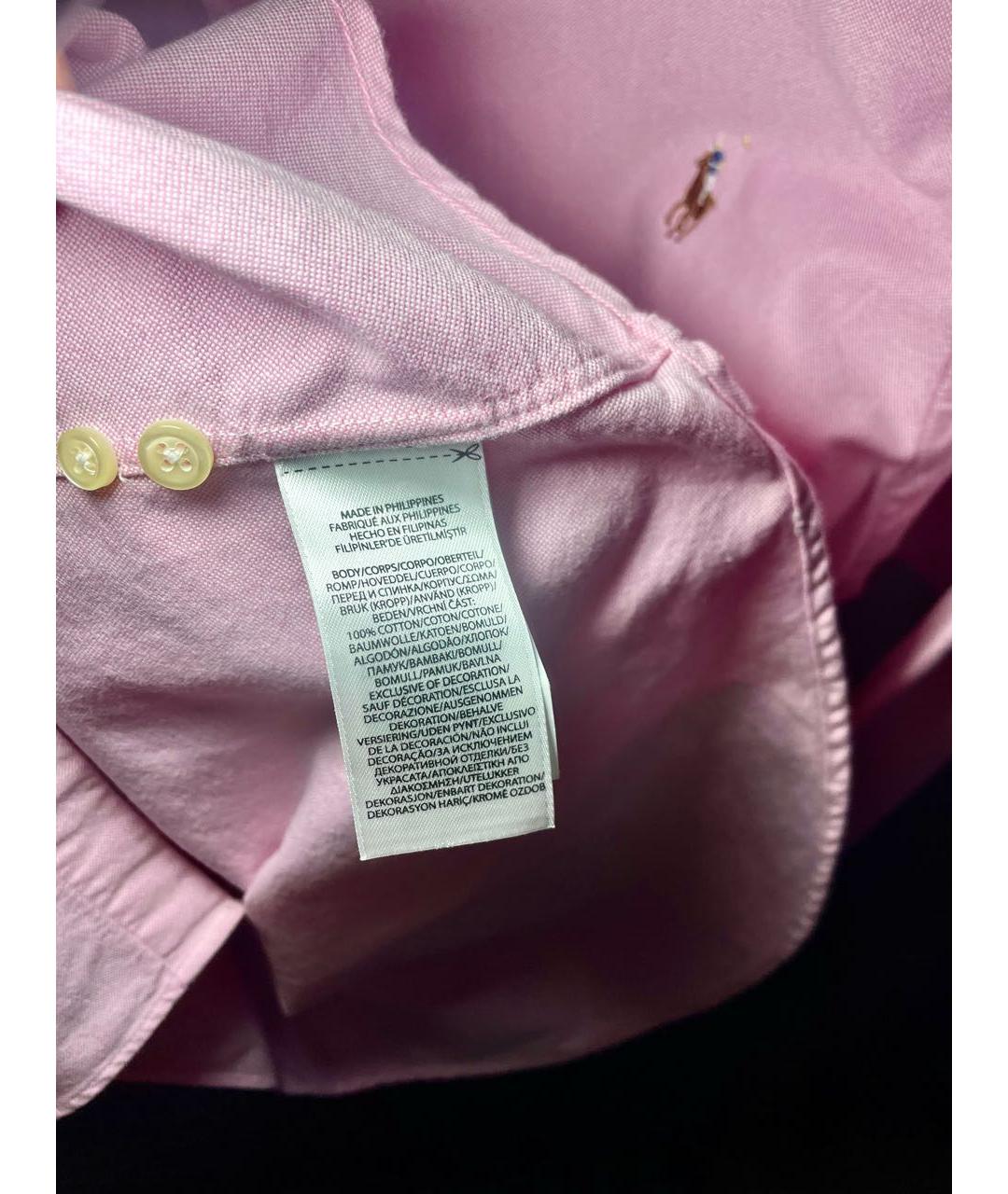 POLO RALPH LAUREN Розовая хлопковая классическая рубашка, фото 6