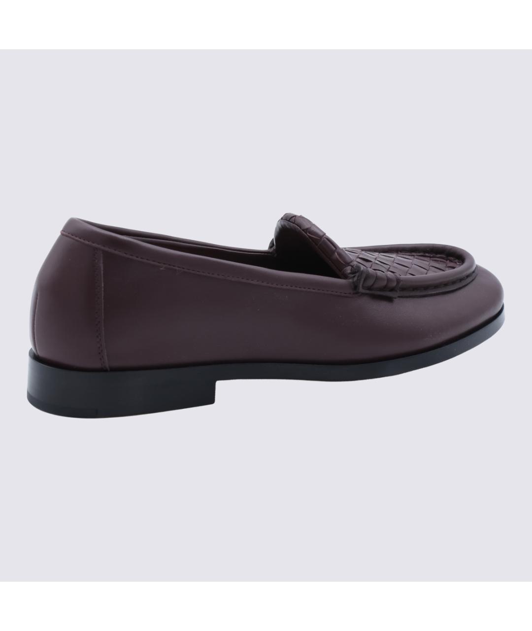 BOTTEGA VENETA Бордовые кожаные лоферы, фото 5