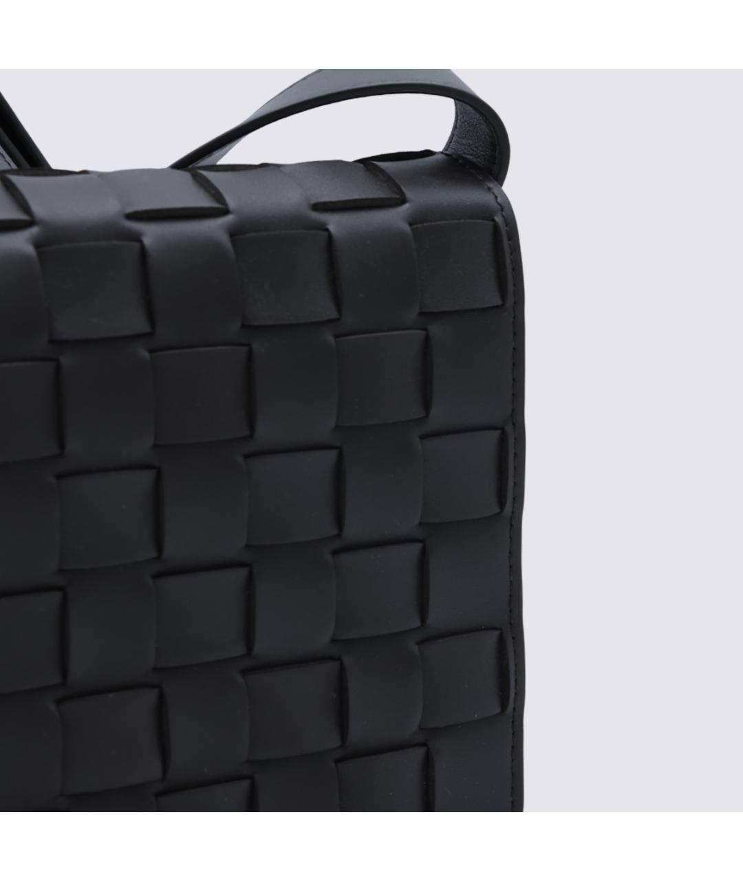 BOTTEGA VENETA Черная кожаная сумка на плечо, фото 7