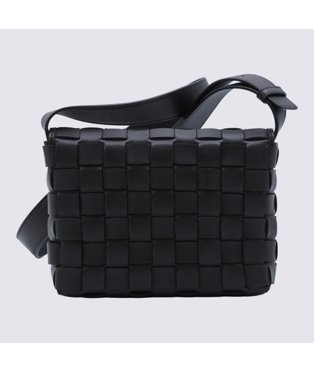 BOTTEGA VENETA Черная кожаная сумка на плечо, фото 5