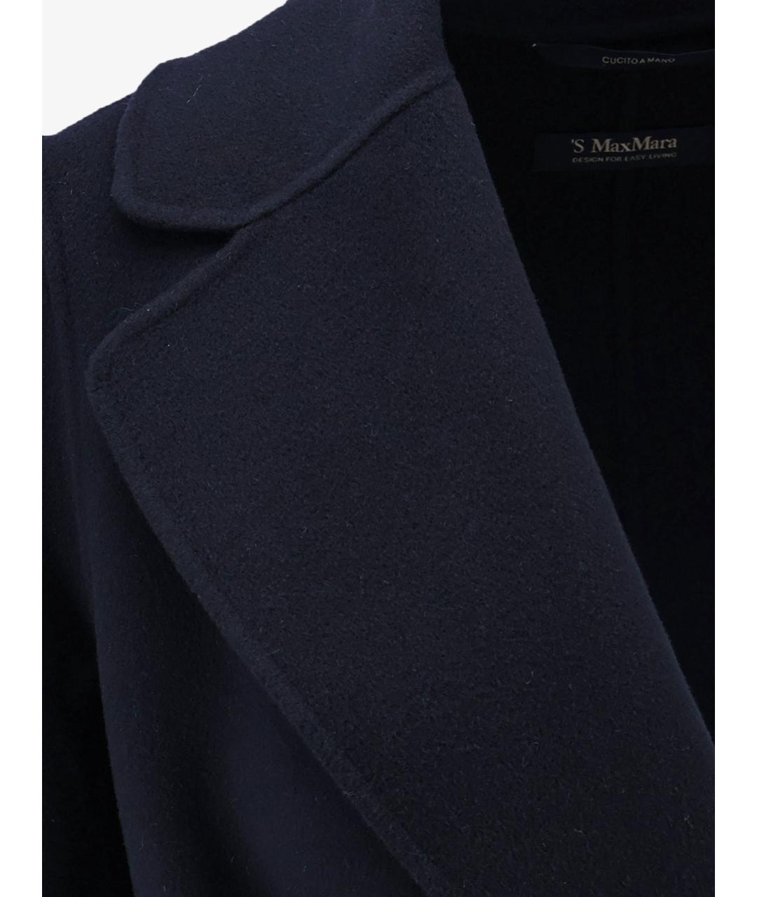 'S MAX MARA Темно-синее шерстяное пальто, фото 3
