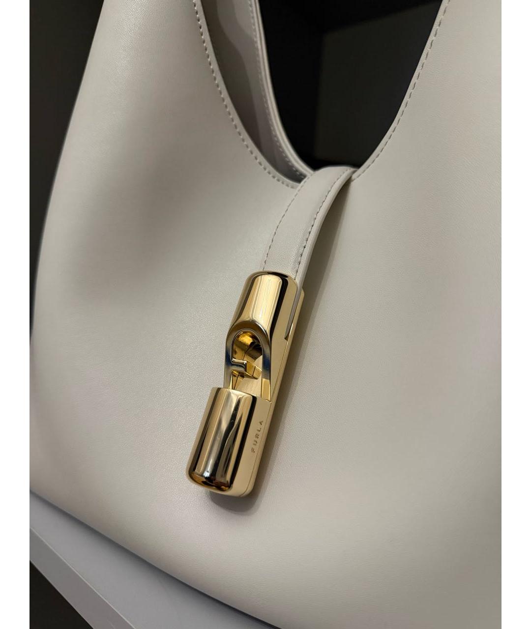 FURLA Белая кожаная сумка тоут, фото 3