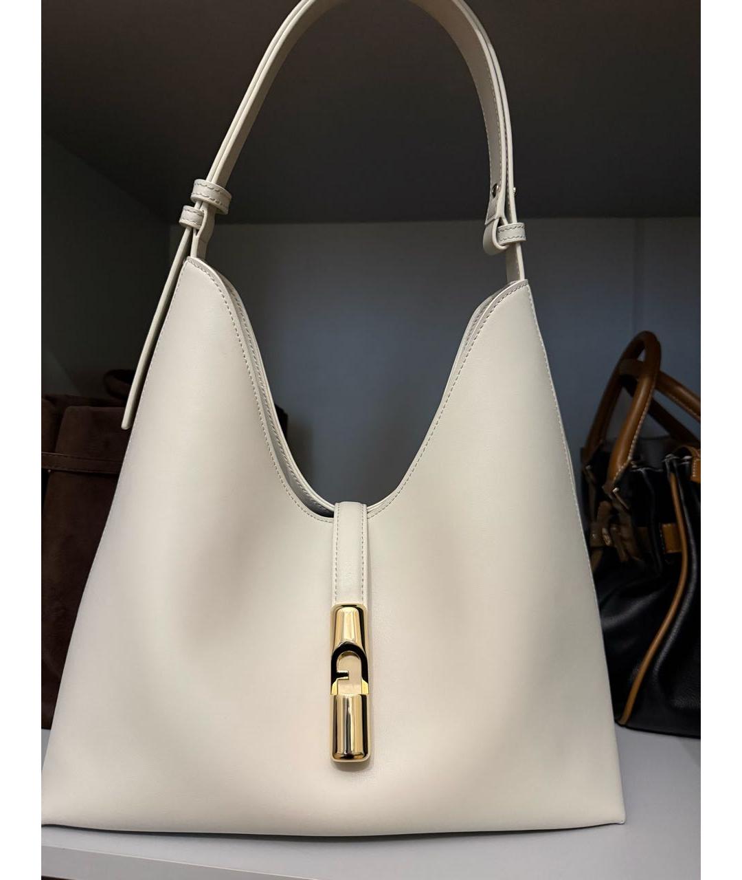 FURLA Белая кожаная сумка тоут, фото 2