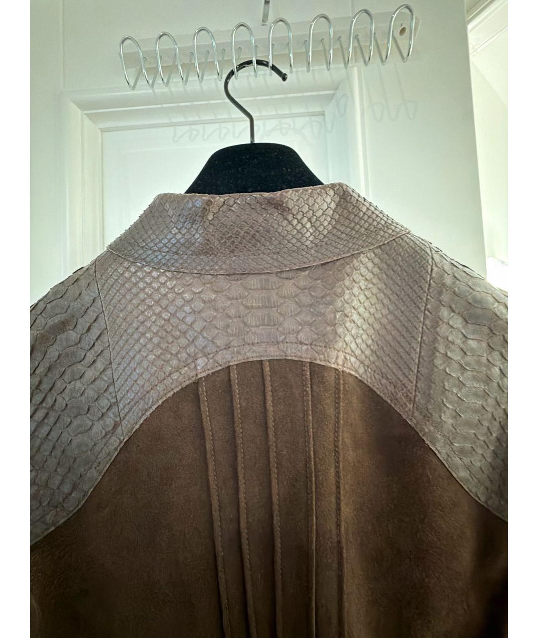 BLUMARINE Коричневая замшевая куртка, фото 3