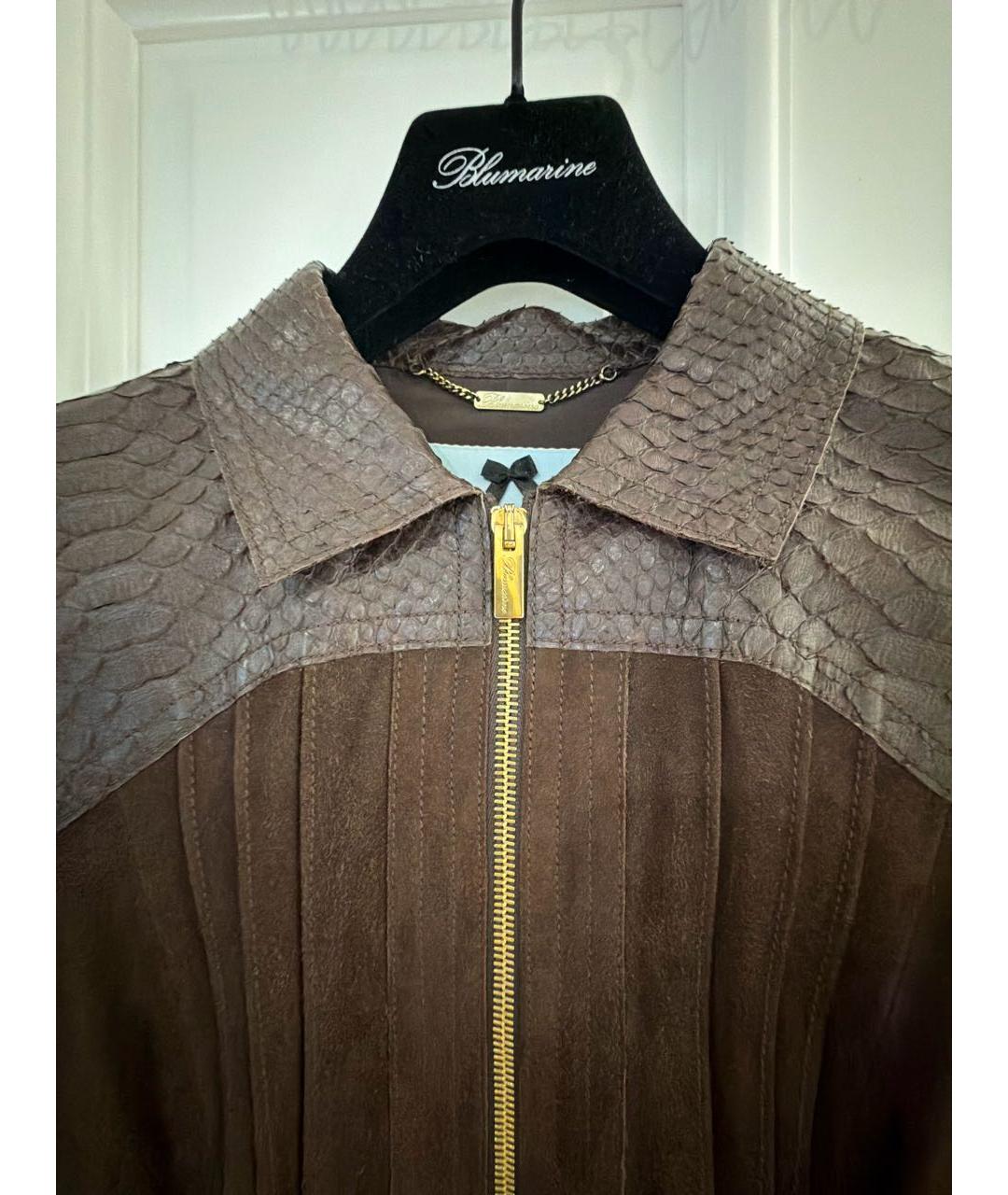 BLUMARINE Коричневая замшевая куртка, фото 4