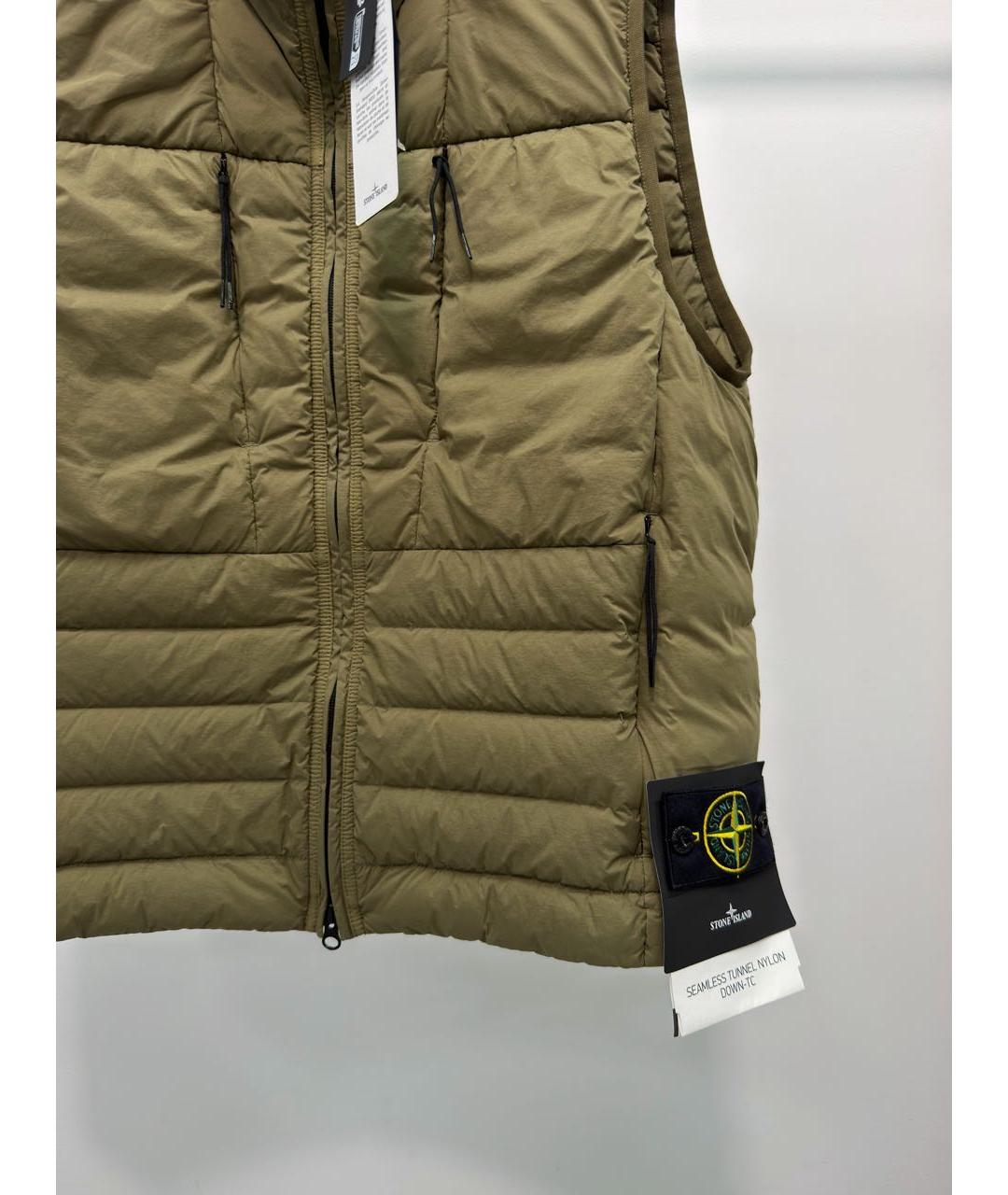STONE ISLAND Хаки синтетический жилет, фото 3