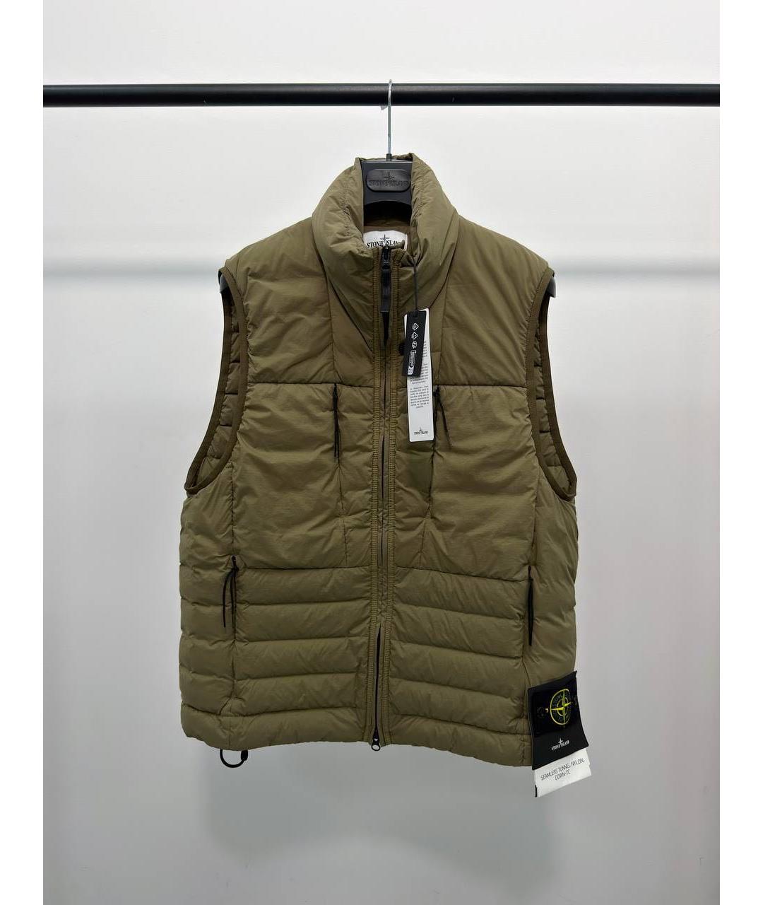 STONE ISLAND Хаки синтетический жилет, фото 5