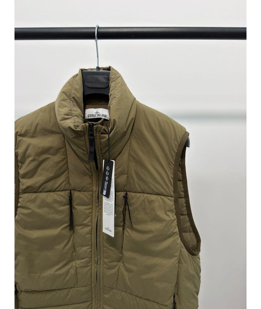 STONE ISLAND Хаки синтетический жилет, фото 2