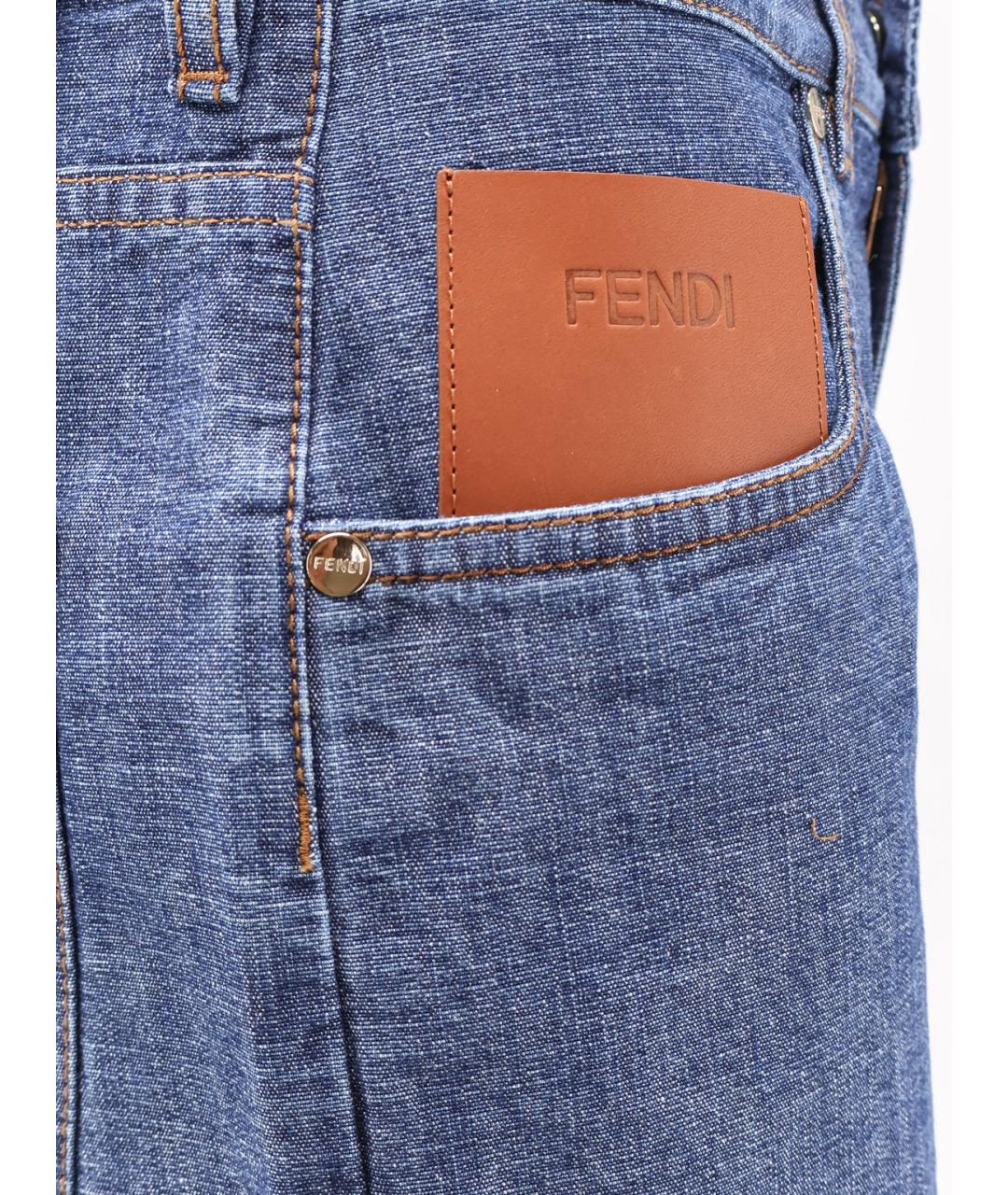 FENDI Синие хлопковые шорты, фото 3