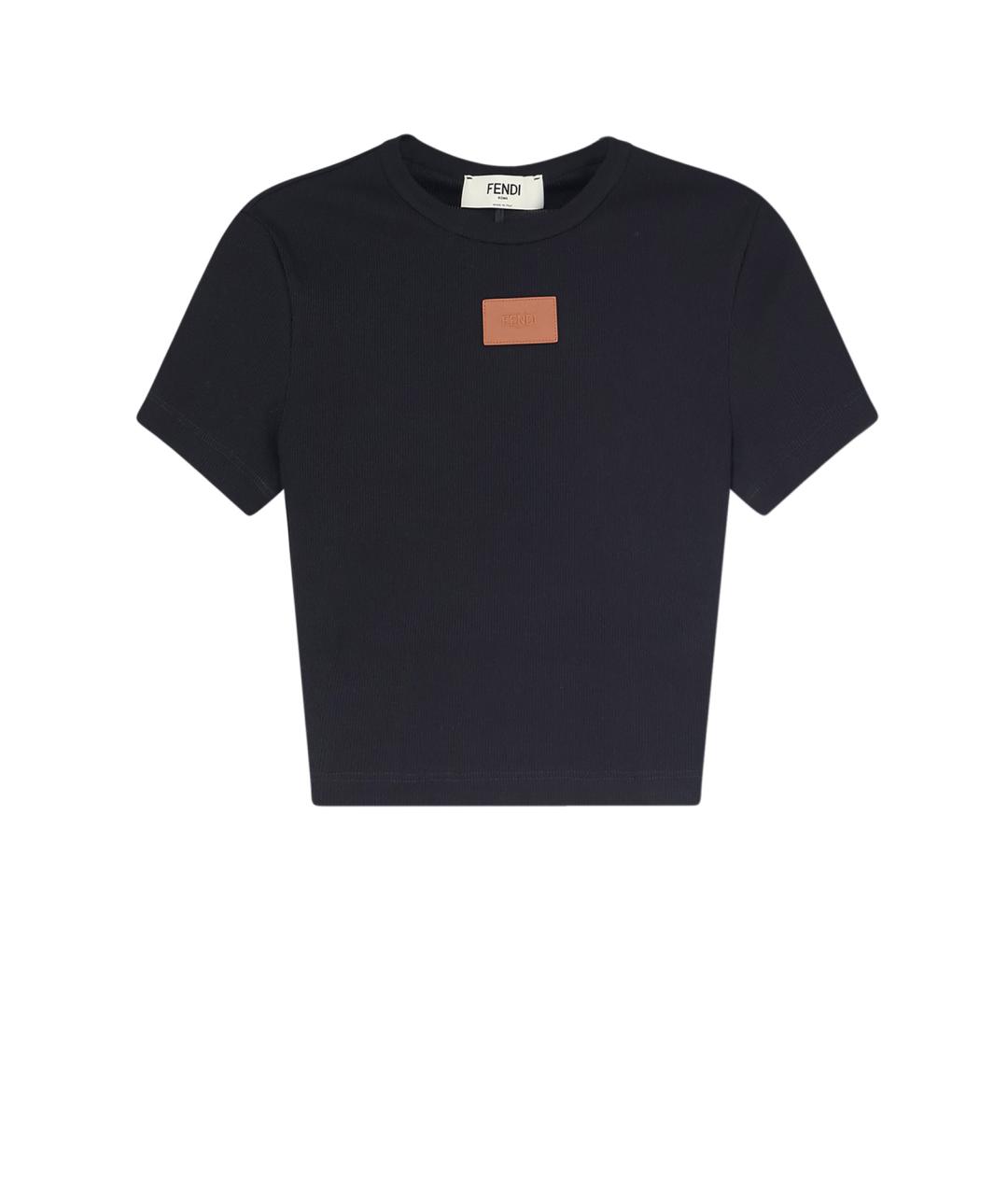 FENDI Черная хлопковая футболка, фото 1