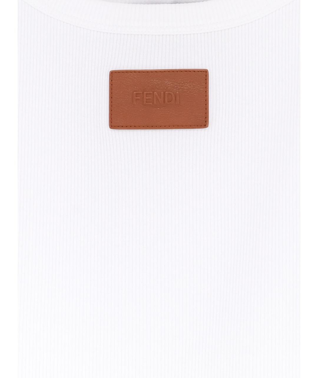 FENDI Белая хлопковая майка, фото 3