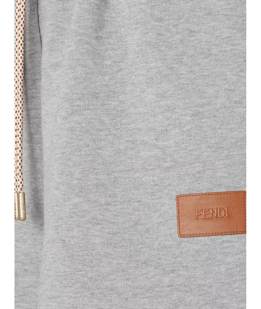 FENDI Серые хлопковые шорты, фото 3