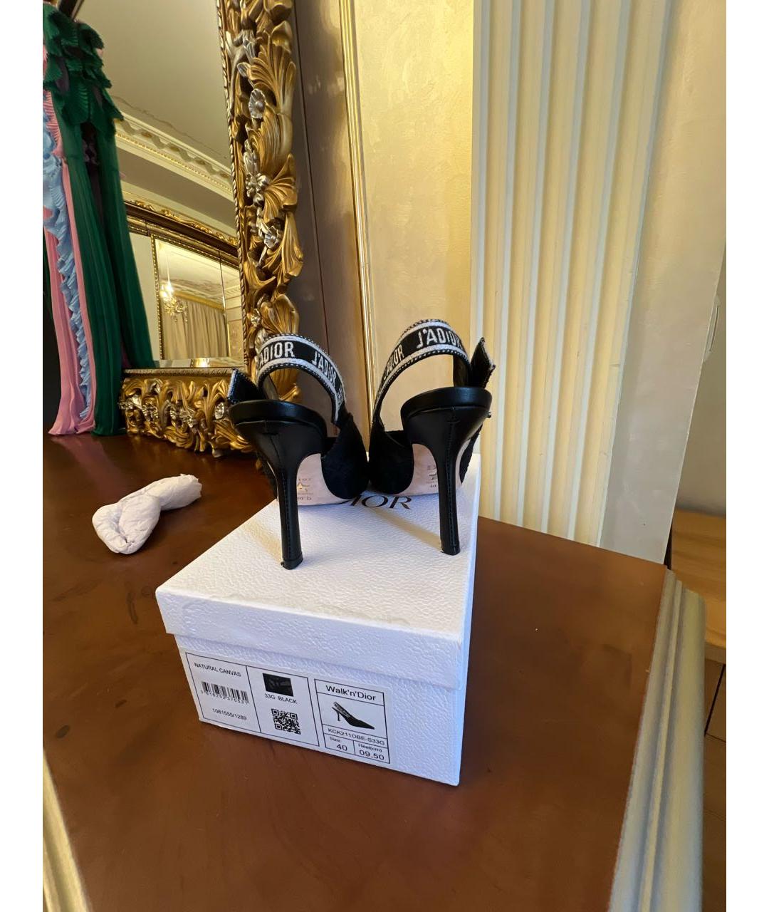 CHRISTIAN DIOR Черные текстильные туфли, фото 4