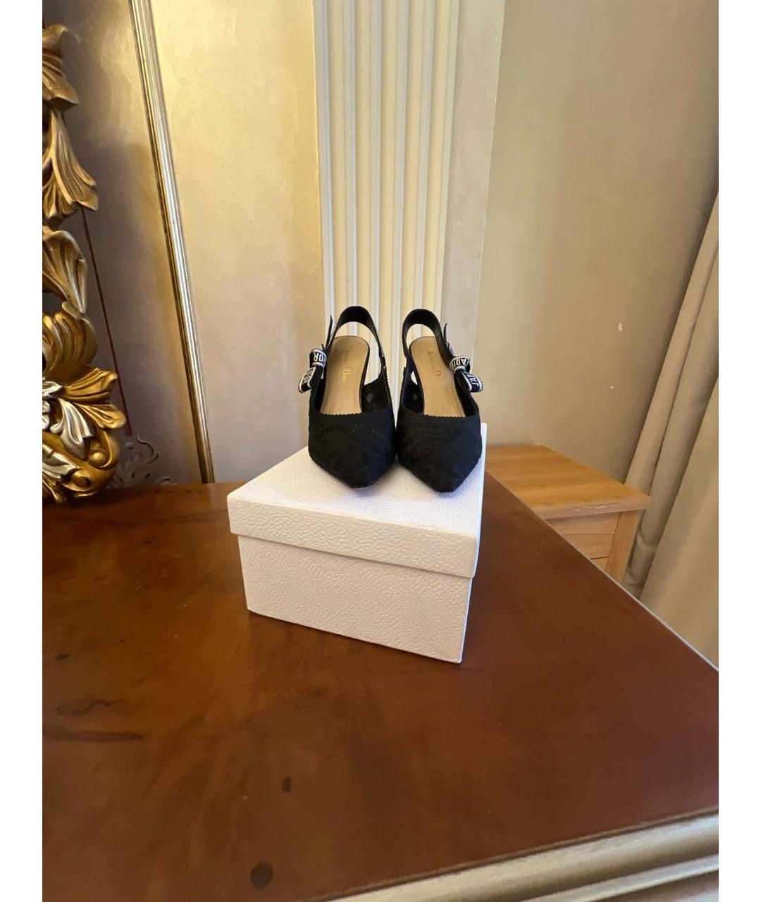CHRISTIAN DIOR Черные текстильные туфли, фото 2