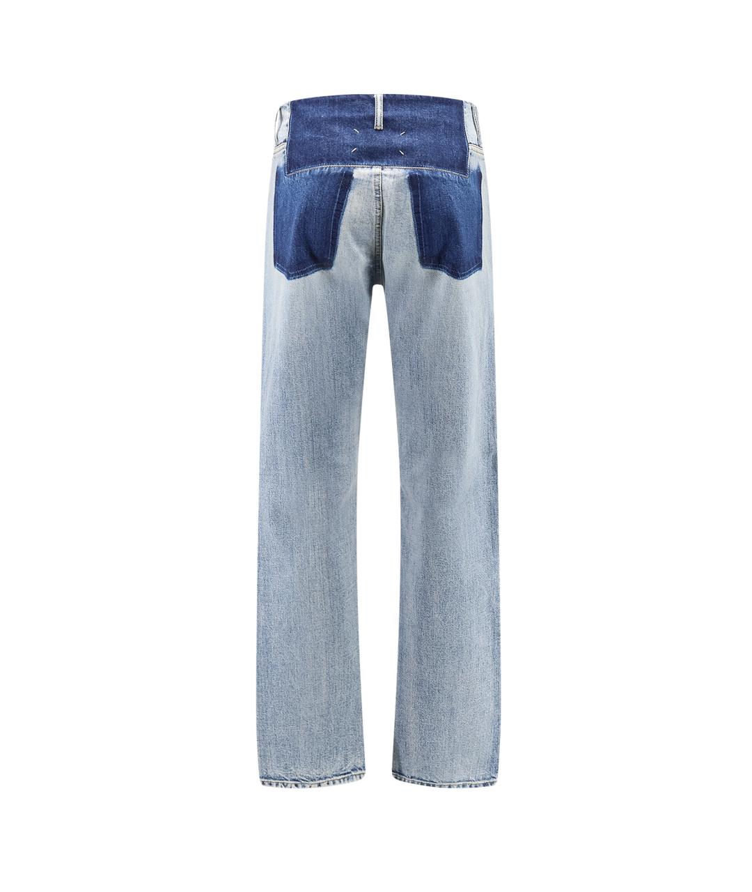 MAISON MARGIELA Голубые хлопковые прямые джинсы, фото 2
