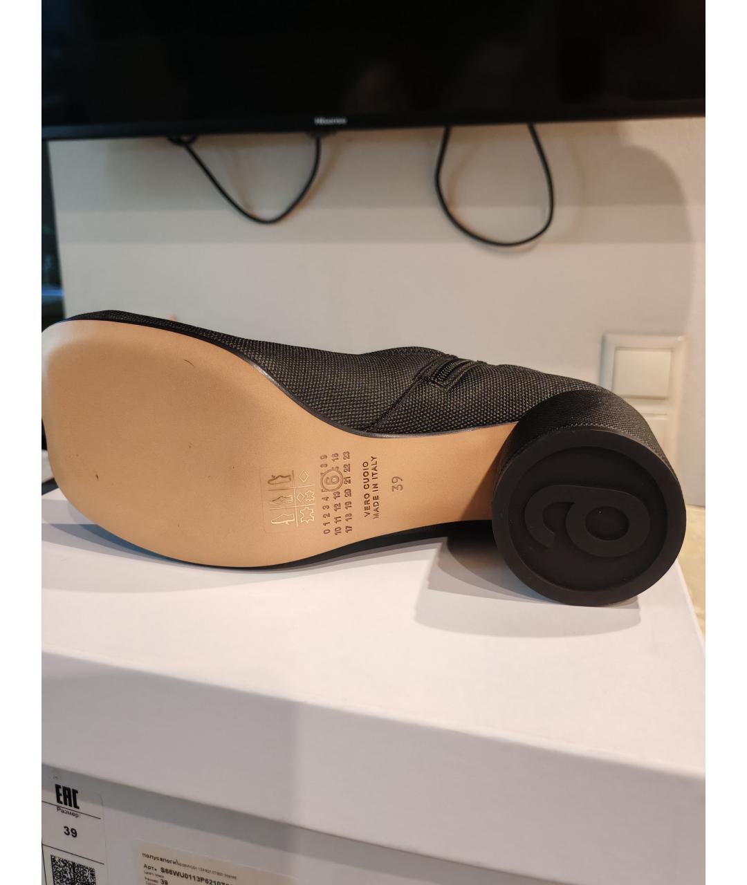 MM6 MAISON MARGIELA Черные текстильные полусапоги, фото 5
