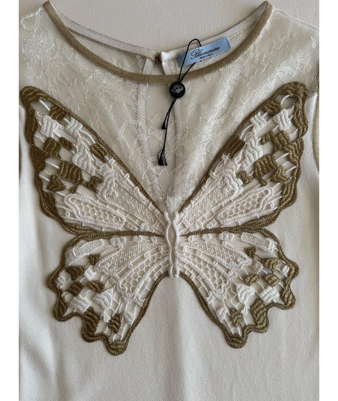 BLUMARINE Белое вискозное коктейльное платье, фото 3