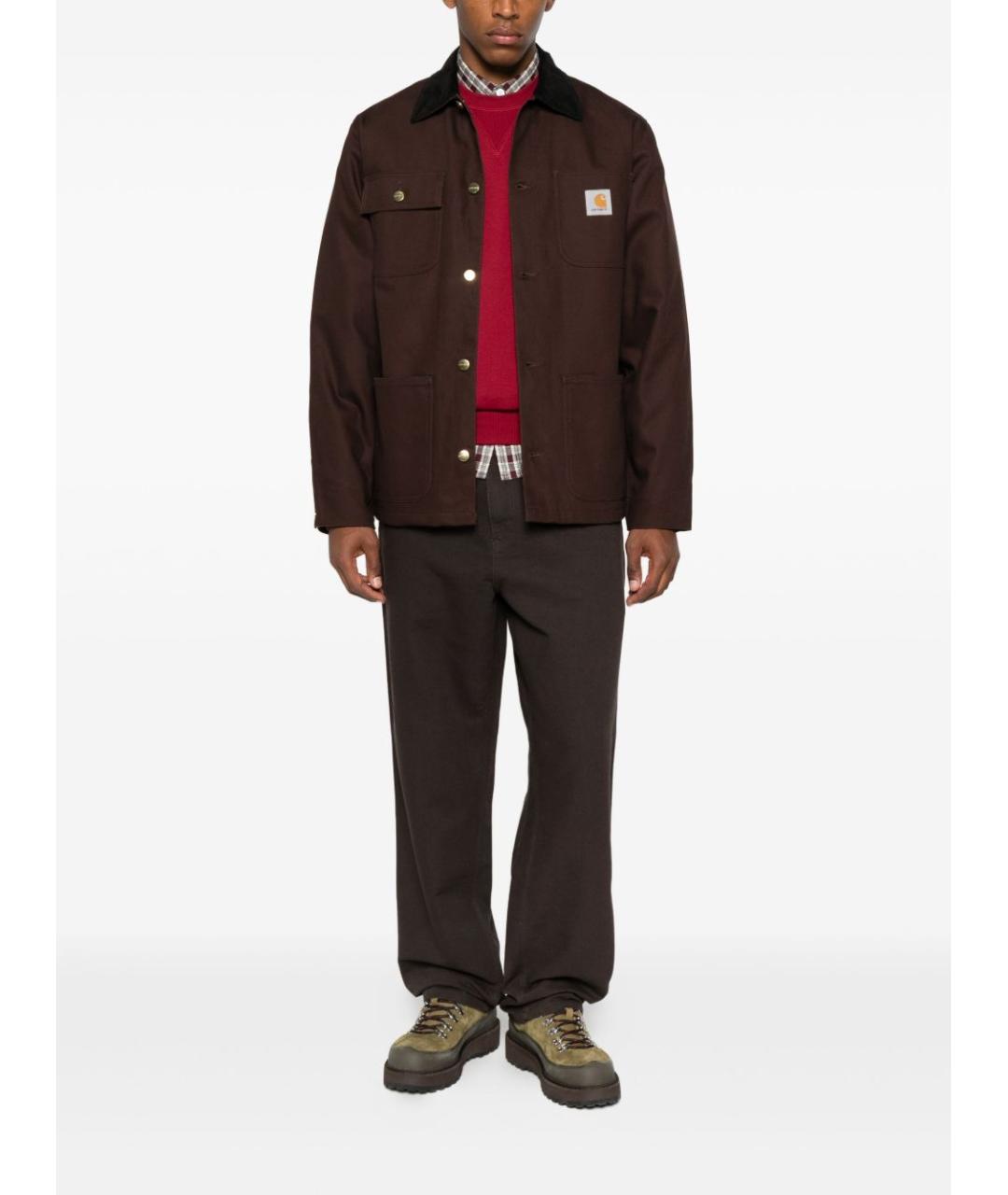 CARHARTT WIP Коричневая хлопковая куртка, фото 4