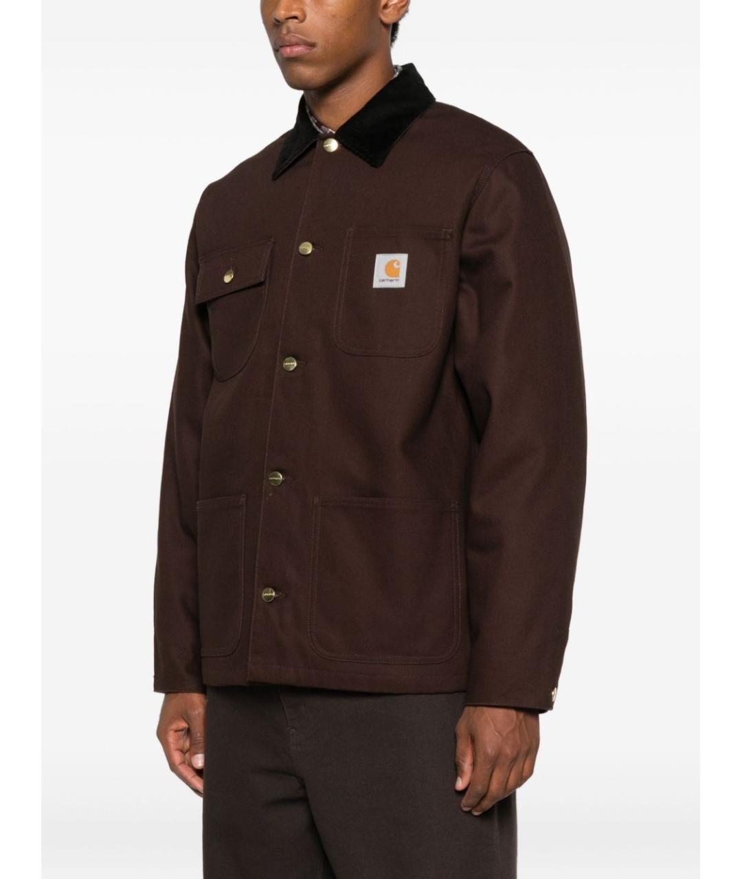 CARHARTT WIP Коричневая хлопковая куртка, фото 3