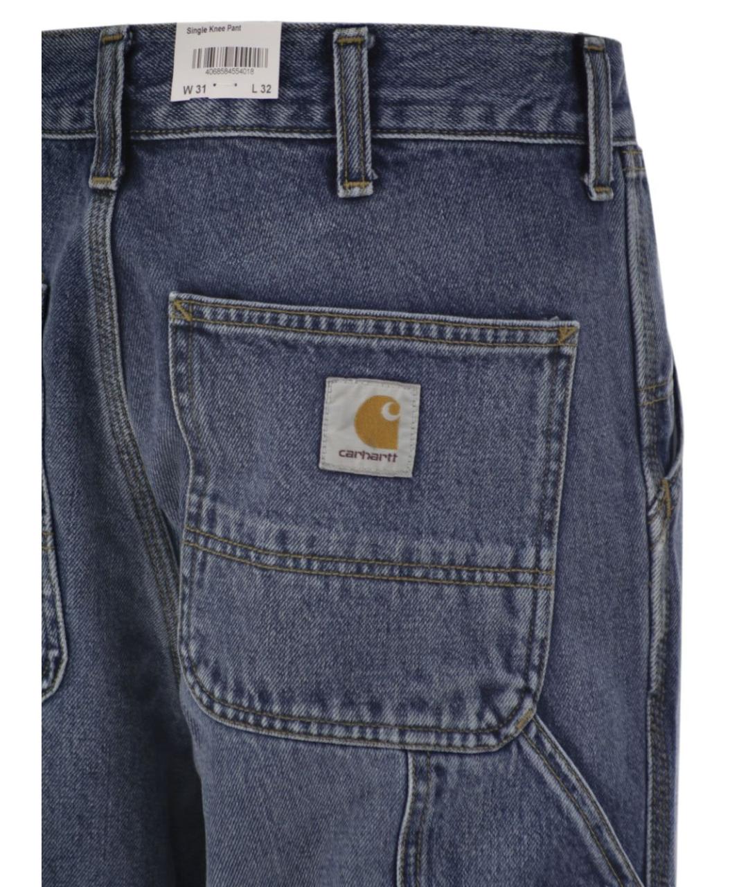 CARHARTT WIP Синие хлопковые прямые джинсы, фото 4