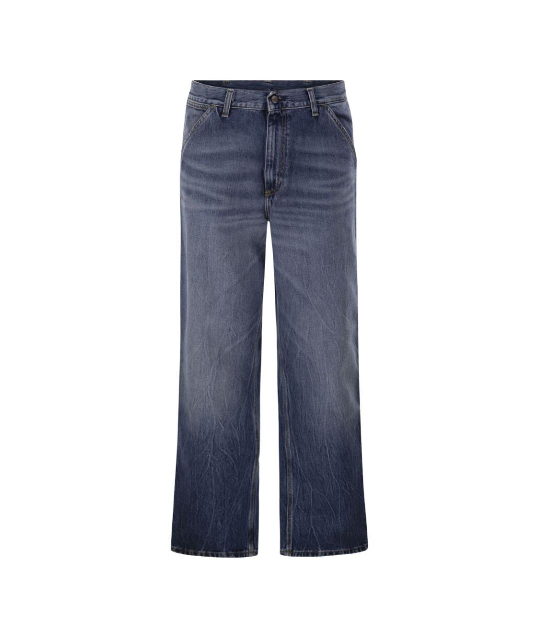CARHARTT WIP Синие хлопковые прямые джинсы, фото 1