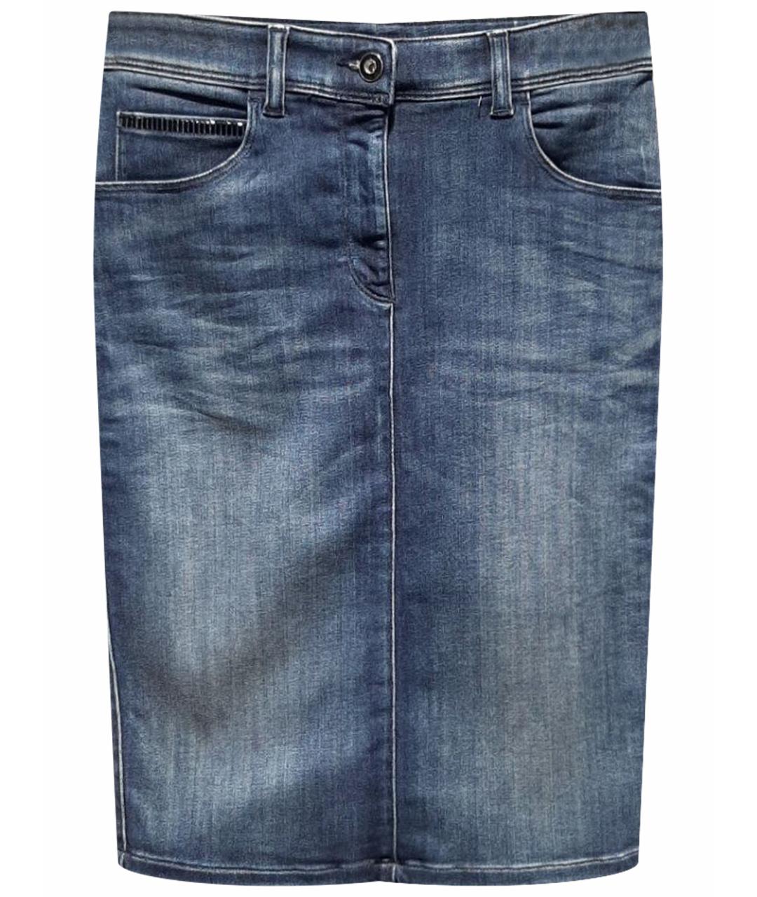 ARMANI JEANS Синяя хлопковая юбка миди, фото 1