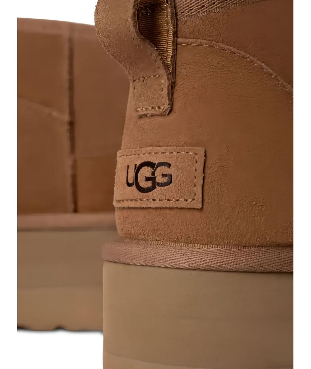 UGG Бежевые кожаные ботинки, фото 5