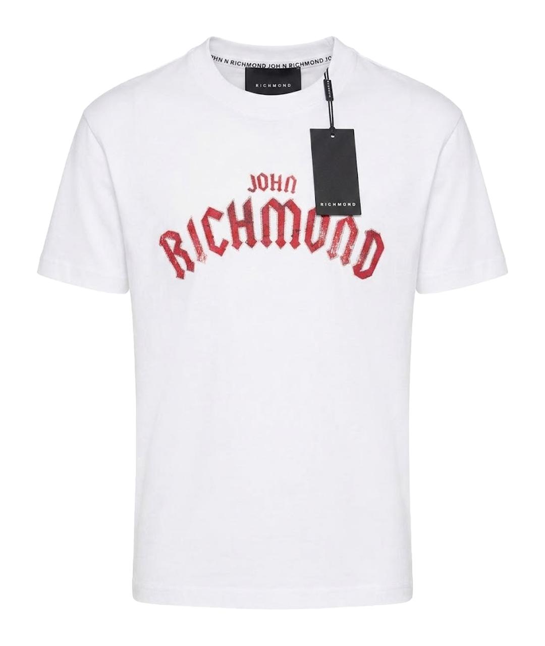 JOHN RICHMOND Белая хлопковая футболка, фото 1