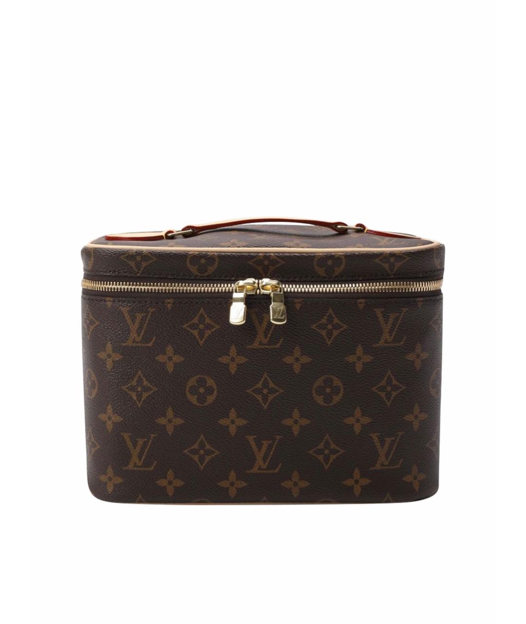 LOUIS VUITTON Коричневая кожаная косметичка, фото 1