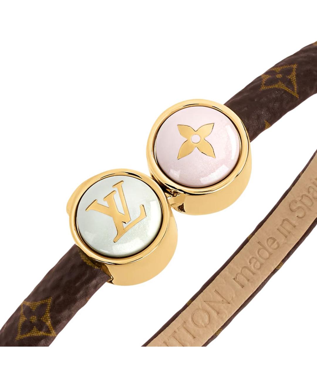 LOUIS VUITTON Коричневый кожаный браслет, фото 4