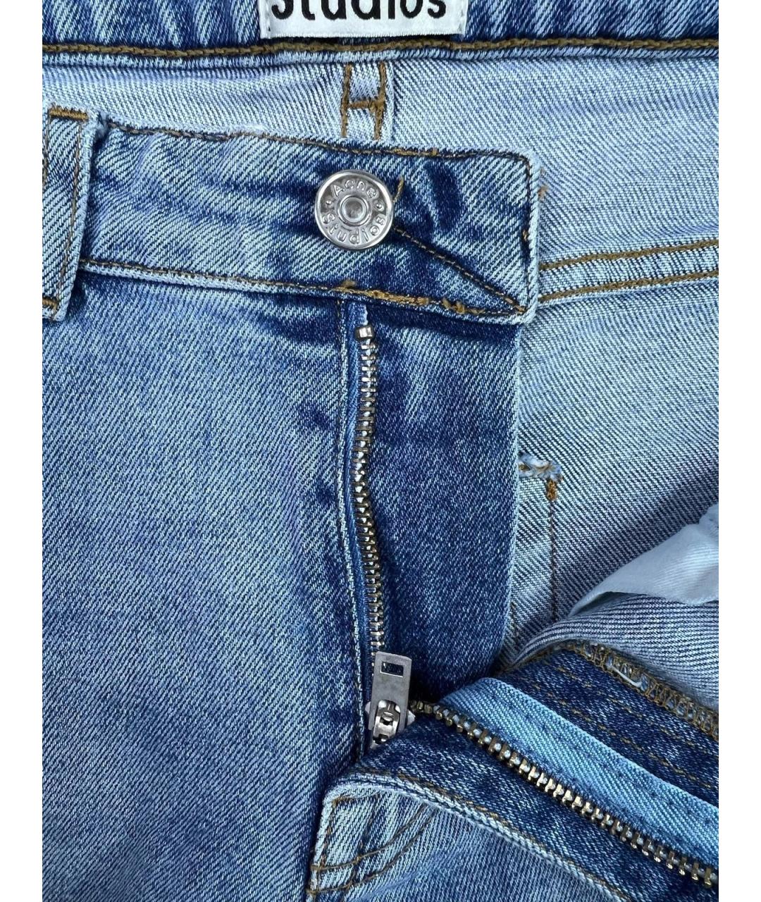 ACNE STUDIOS Голубые хлопковые прямые джинсы, фото 4
