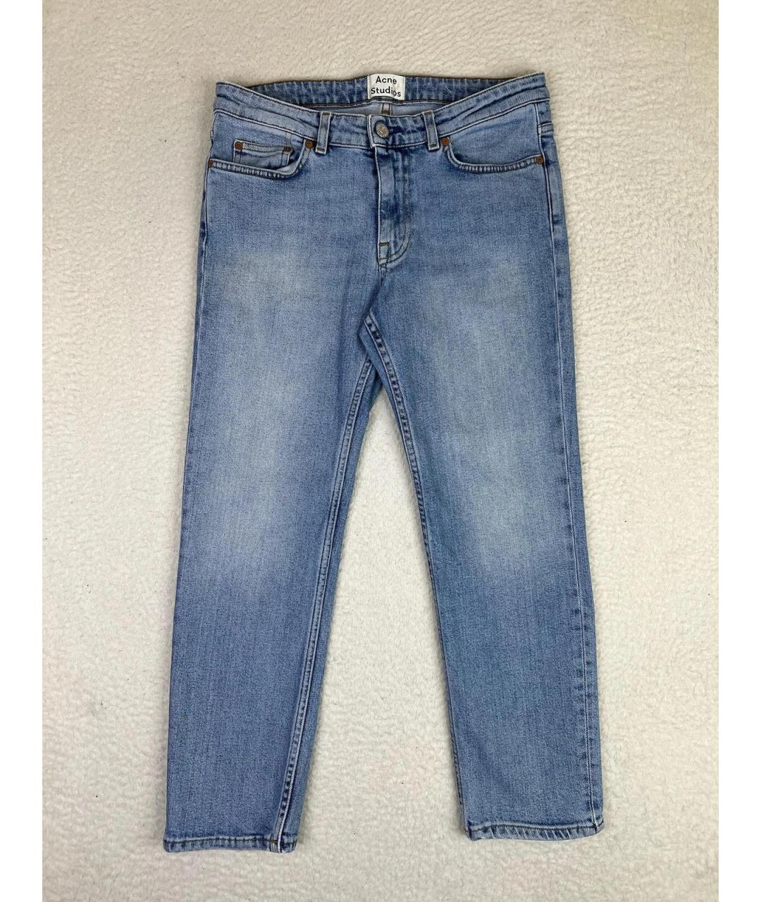 ACNE STUDIOS Голубые хлопковые прямые джинсы, фото 10