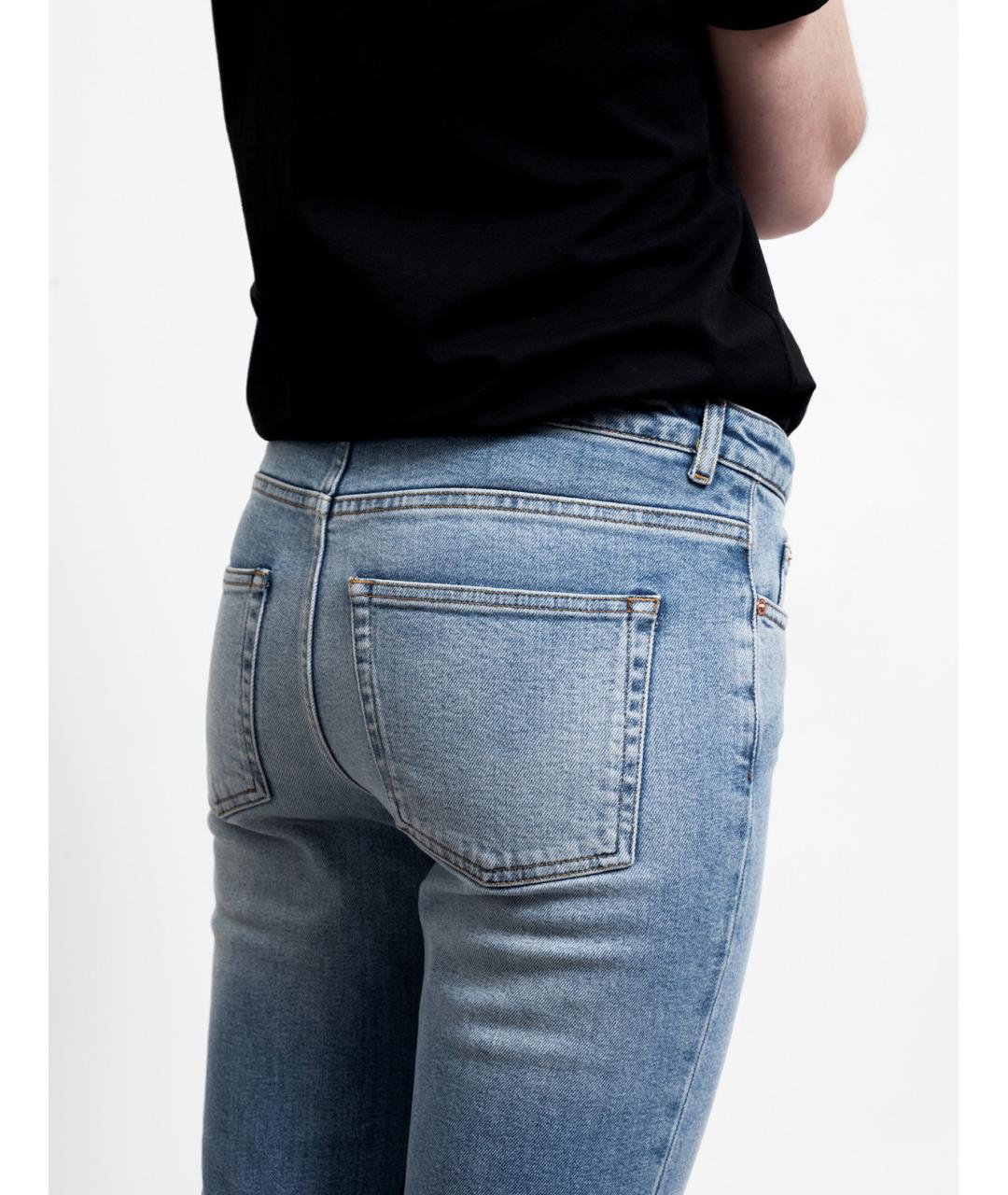 ACNE STUDIOS Голубые хлопковые прямые джинсы, фото 6