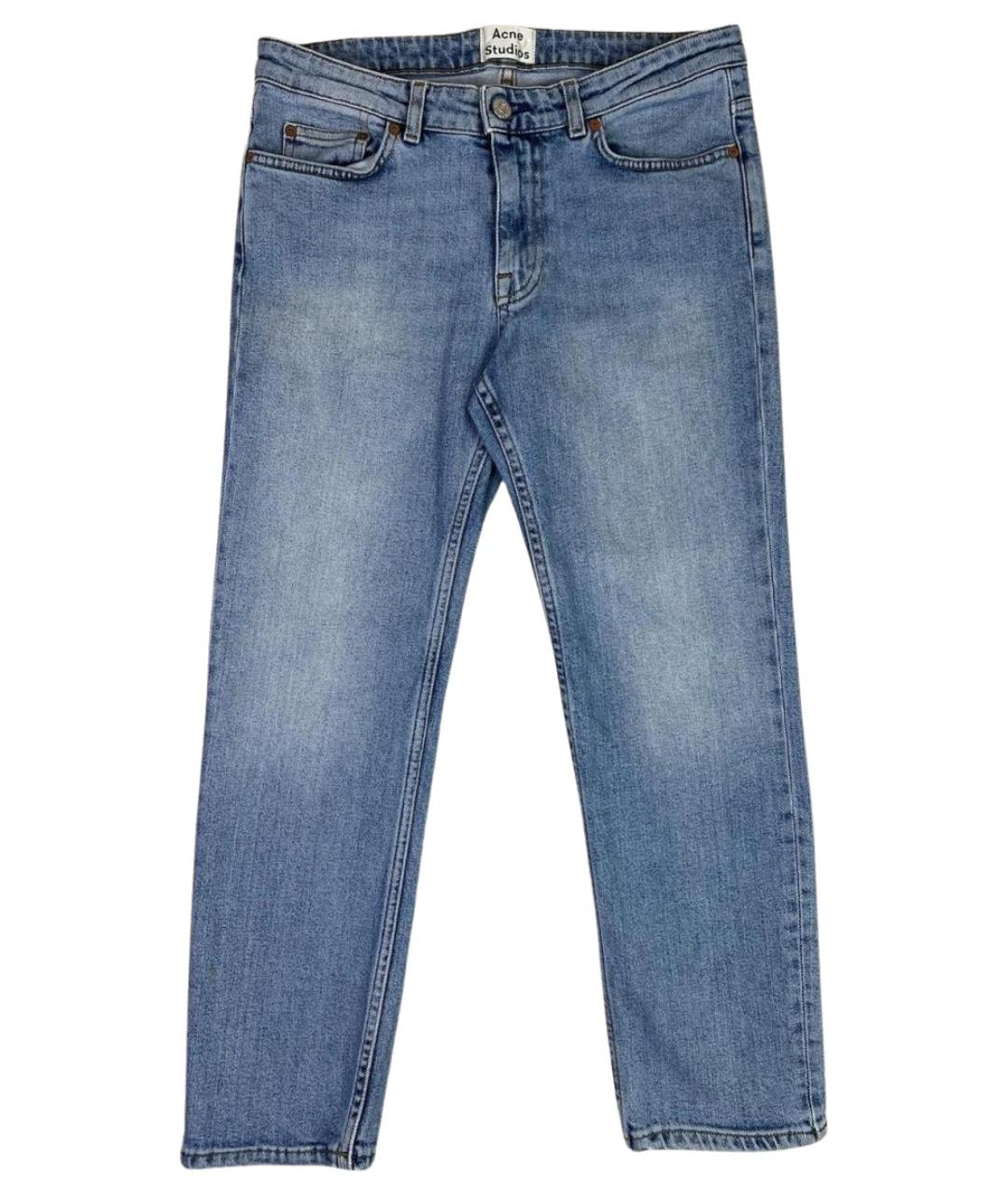 ACNE STUDIOS Голубые хлопковые прямые джинсы, фото 1