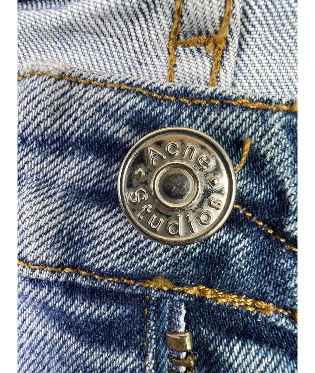 ACNE STUDIOS Голубые хлопковые прямые джинсы, фото 7