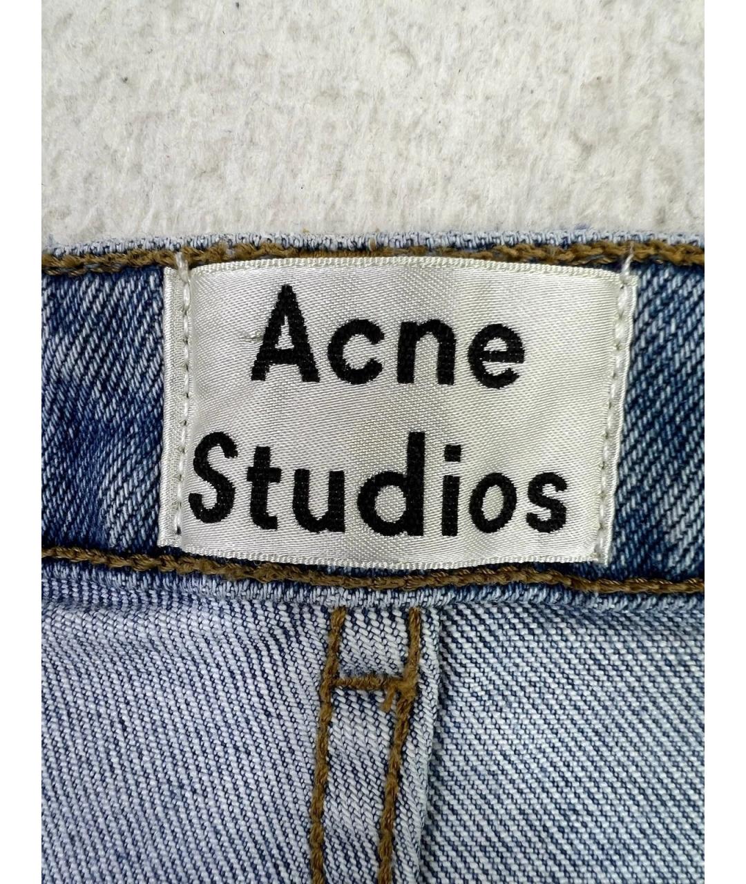 ACNE STUDIOS Голубые хлопковые прямые джинсы, фото 8