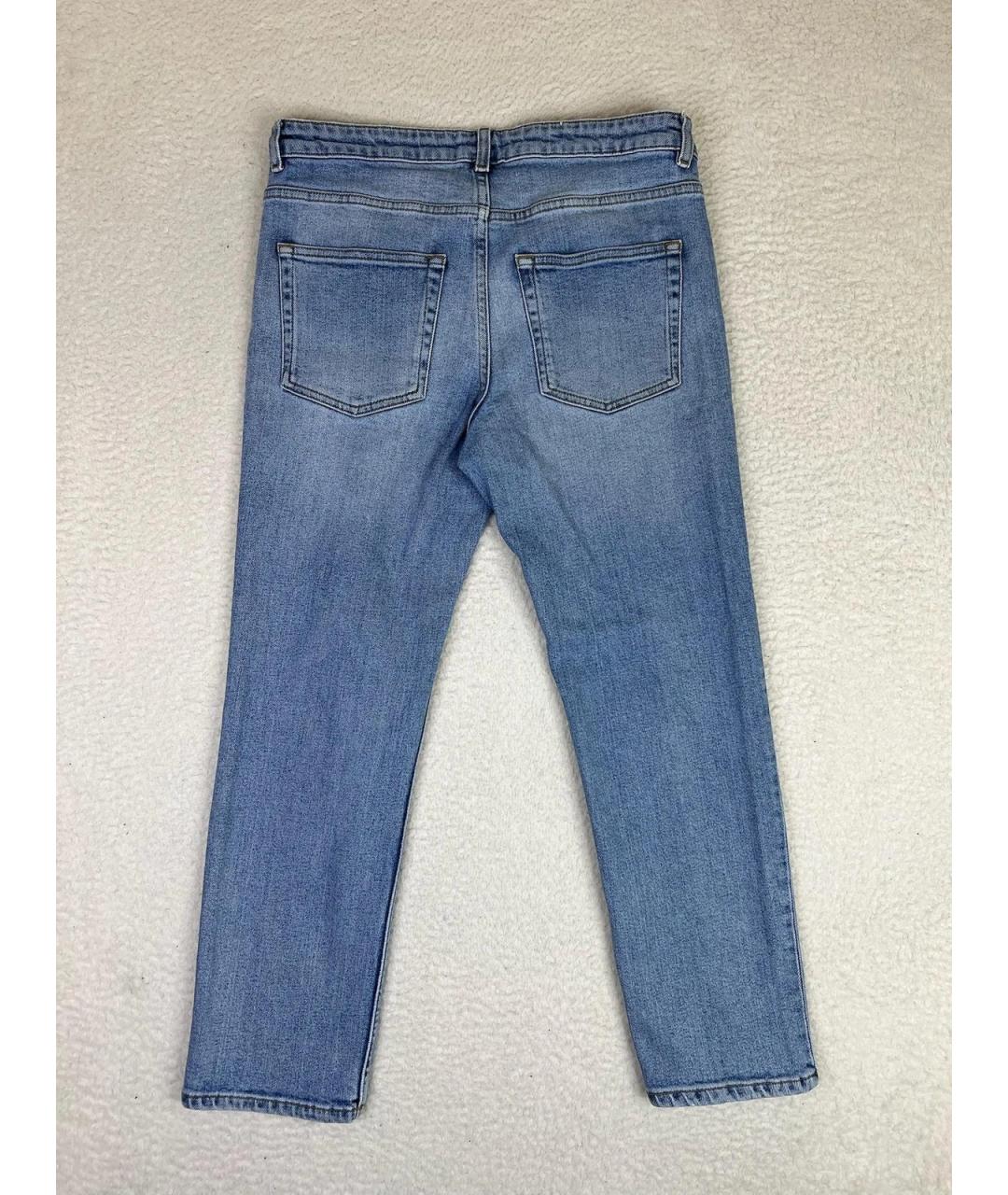 ACNE STUDIOS Голубые хлопковые прямые джинсы, фото 3
