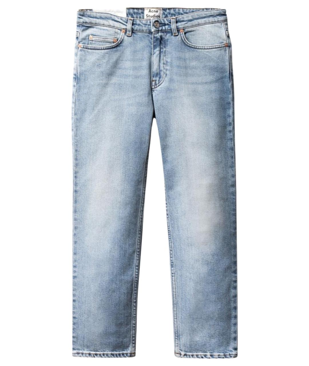 ACNE STUDIOS Голубые хлопковые прямые джинсы, фото 2