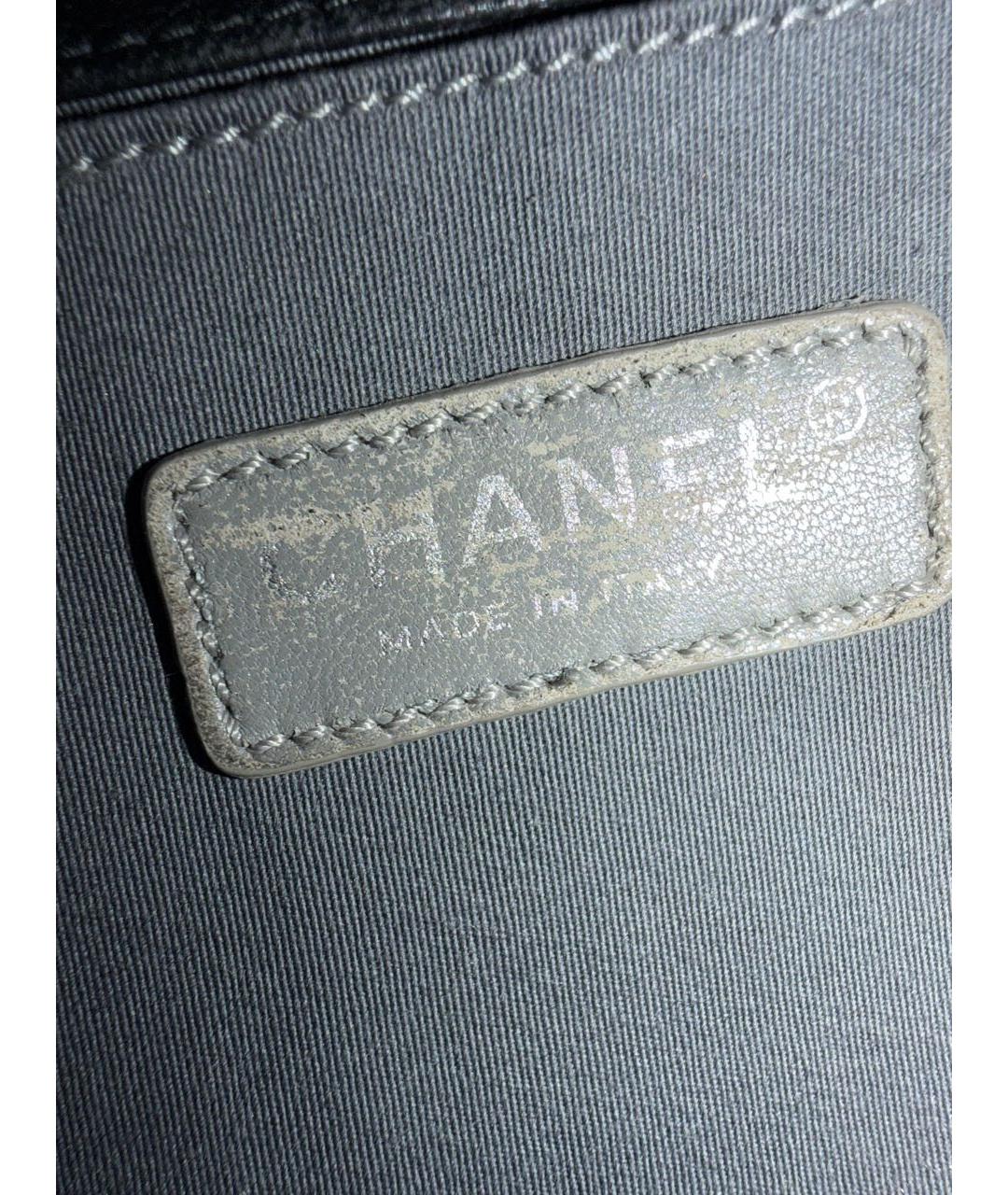 CHANEL Черная кожаная сумка тоут, фото 6