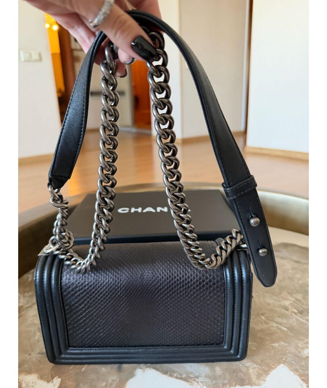 CHANEL Черная кожаная сумка тоут, фото 3