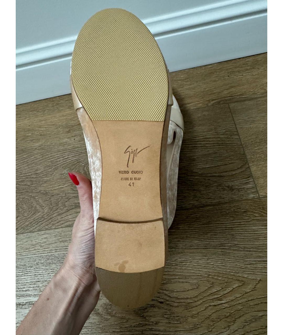 GIUSEPPE ZANOTTI DESIGN Розовые бархатные лоферы, фото 6