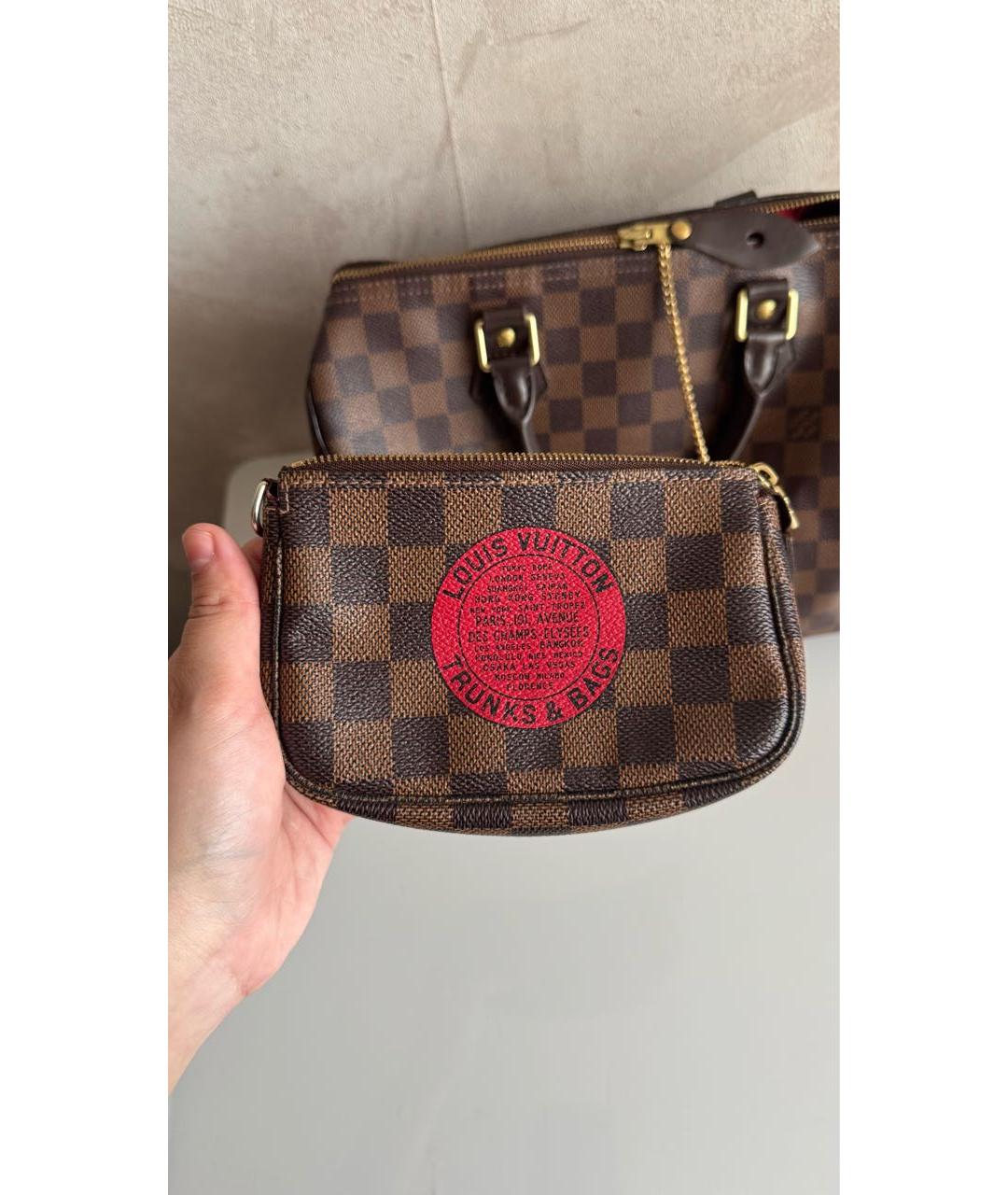 LOUIS VUITTON Коричневая канва сумка через плечо, фото 3