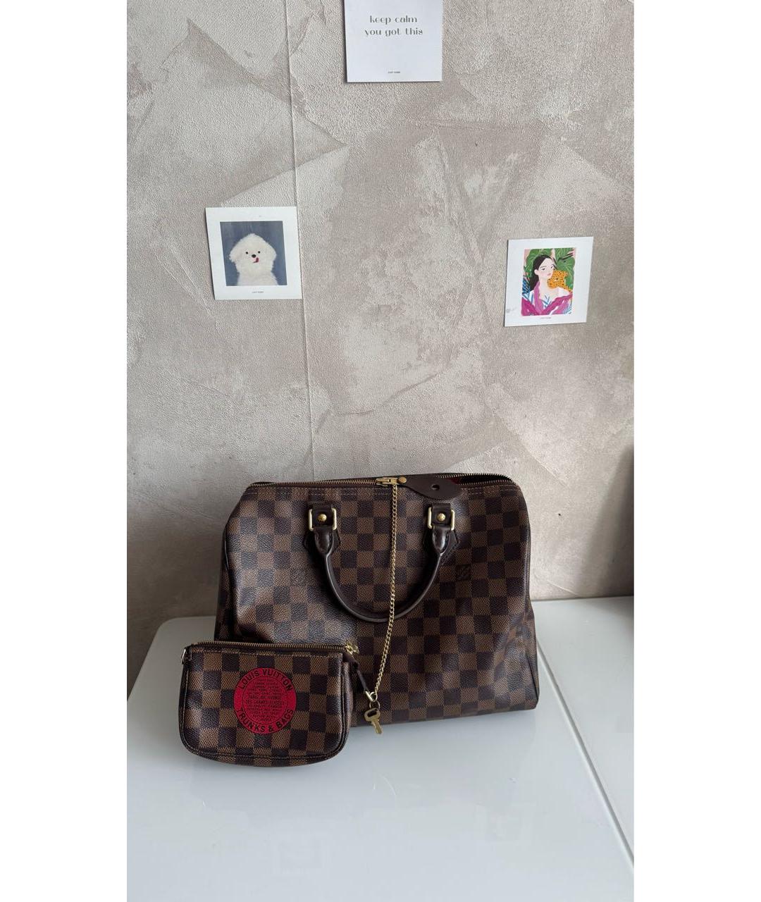 LOUIS VUITTON Коричневая канва сумка через плечо, фото 4