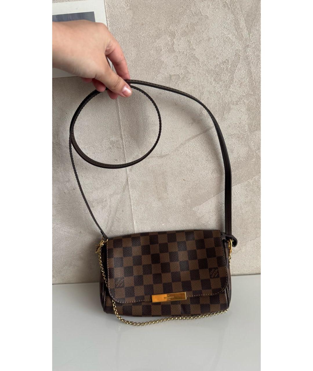 LOUIS VUITTON Коричневая канва сумка через плечо, фото 3