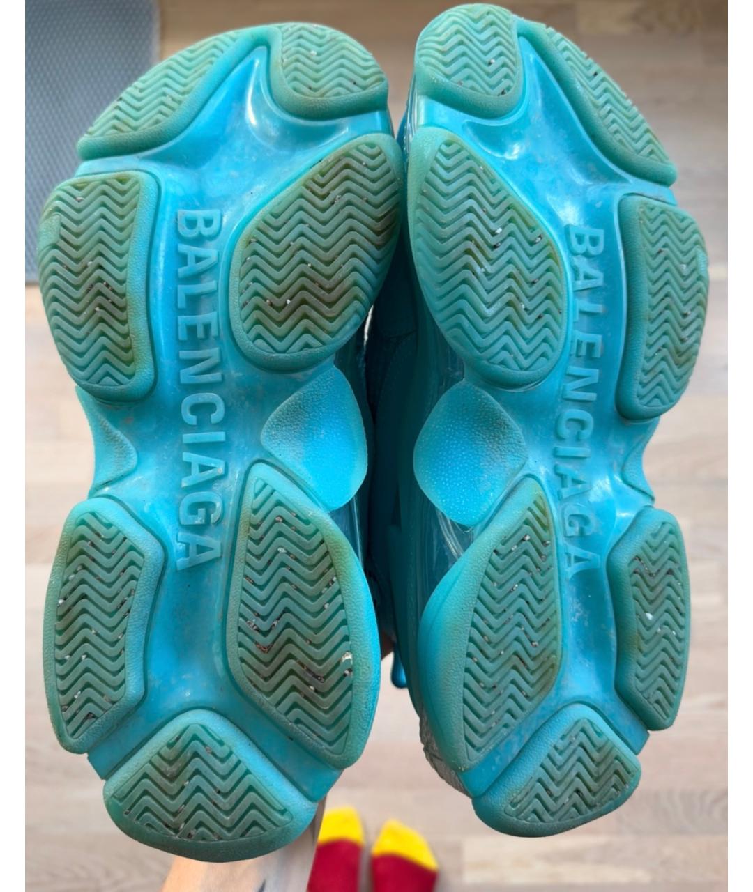 BALENCIAGA Бирюзовые кроссовки, фото 5