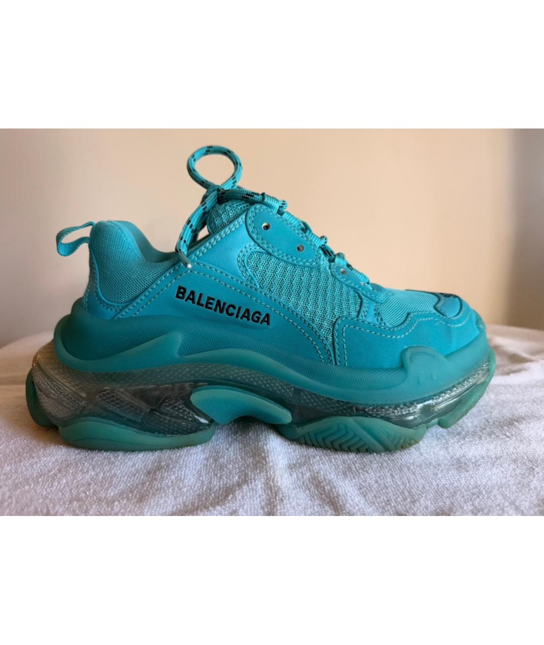 BALENCIAGA Бирюзовые кроссовки, фото 6